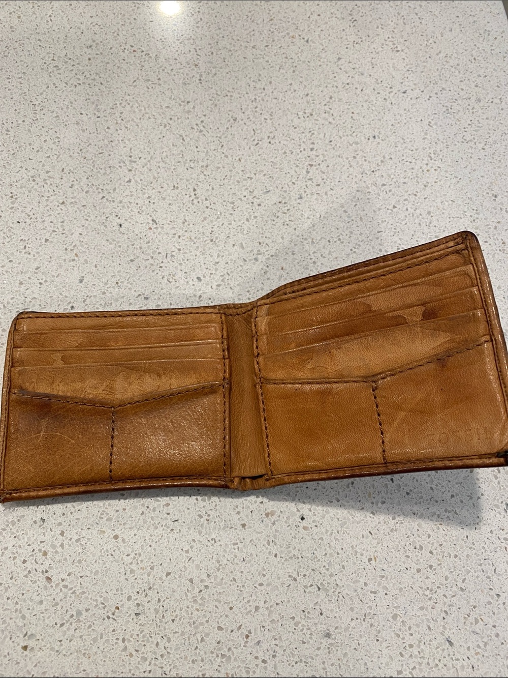Men's Leather Bifold Wallet - Tan